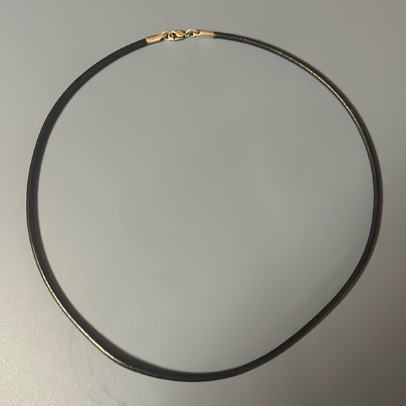 James Avery Jewelry - James Avery sterling silver retired black leather cord necklace size 20 in